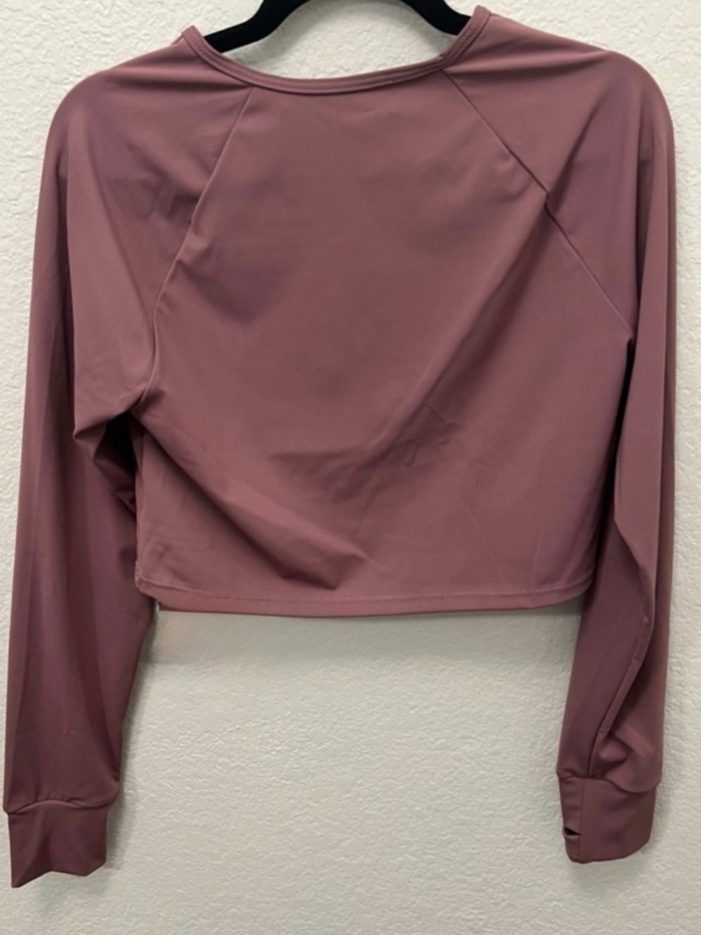 SHEIN Mauve Long-Sleeve Cropped Active Top with Half-Zip - Picture 3 of 4